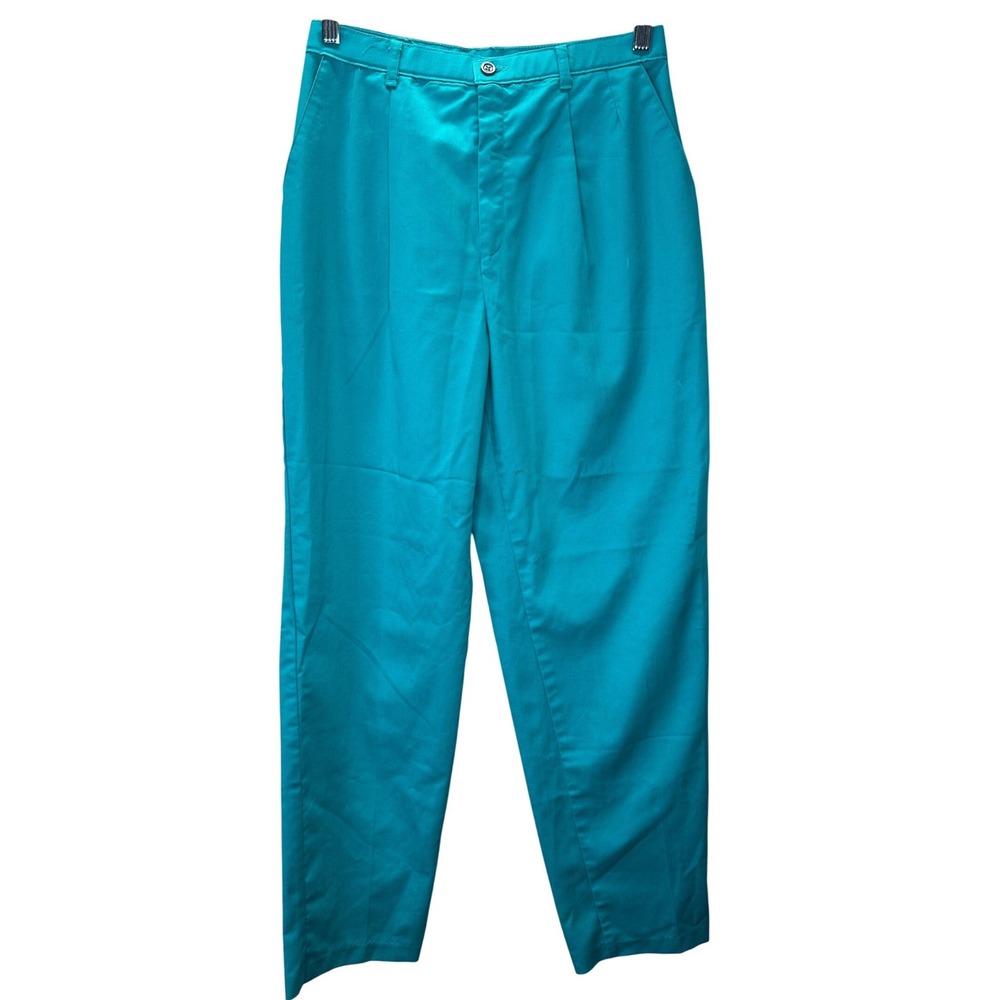 Levi Strauss Travelers 90s VTG Teal Blue Pleated High‎ Waisted Pants Women's 10